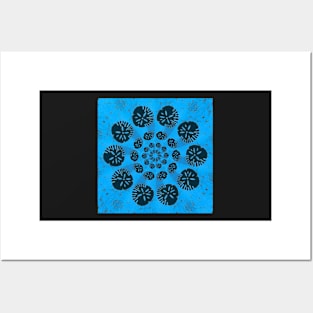 Blue kaleidoscope effect Posters and Art